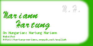 mariann hartung business card